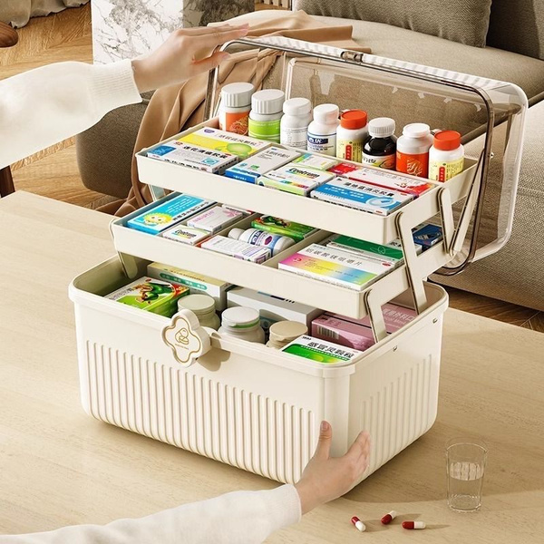 Аптечка домашняя большая контейнер органайзер для хранения лекарств и ...