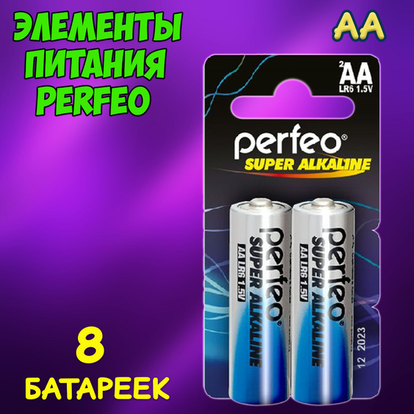 Батарейка мизинчиковая алкалиновая Perfeo тип АА, LR06 / набор 8шт ...