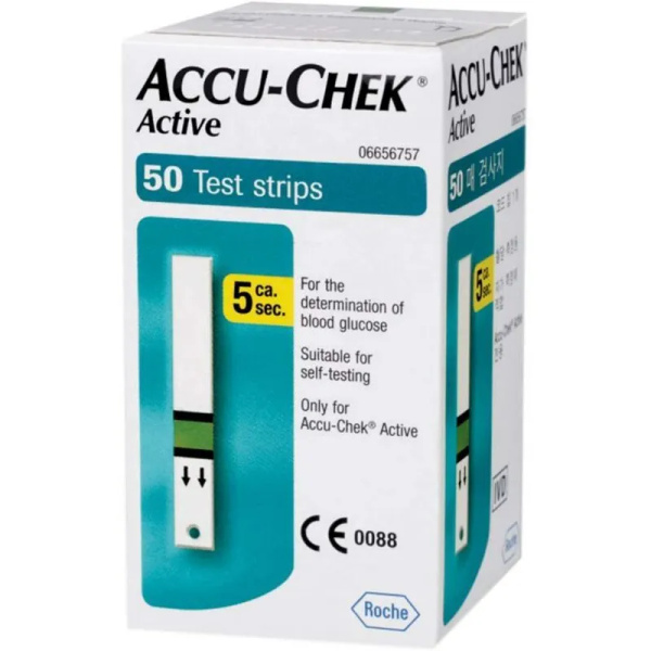 Тест-полоски Акку-Чек Актив (Accu-Chek Active), 50 Штук Срок Годности ...