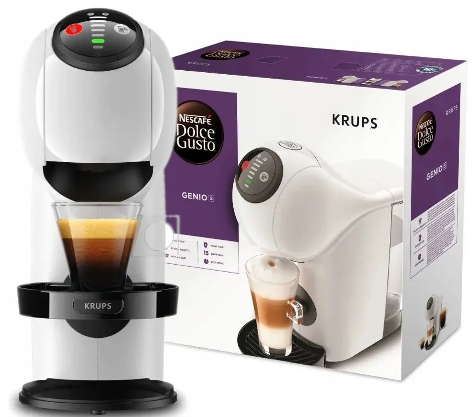 NescafeDolceGustoКапсульнаякофемашинаDolceGustoGenioS(KP240110),белый,слоноваякость