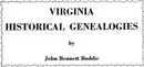 Virginia Historical Genealogies - John Bennett Boddie, Boddie