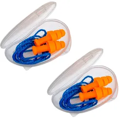 Качественные профессиональные противошумные беруши (подойдут для работы и для сна), со шнурком и в коробочке, многоразовые,  ...