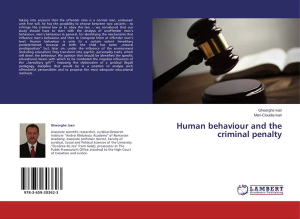 Обложка книги Human behaviour and the criminal penalty, Gheorghe Ivan and Mari-Claudia Ivan