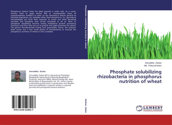 Обложка книги Phosphate solubilizing rhizobacteria in phosphorus nutrition of wheat, Aniruddha Sarker and Md. Tofazzal Islam