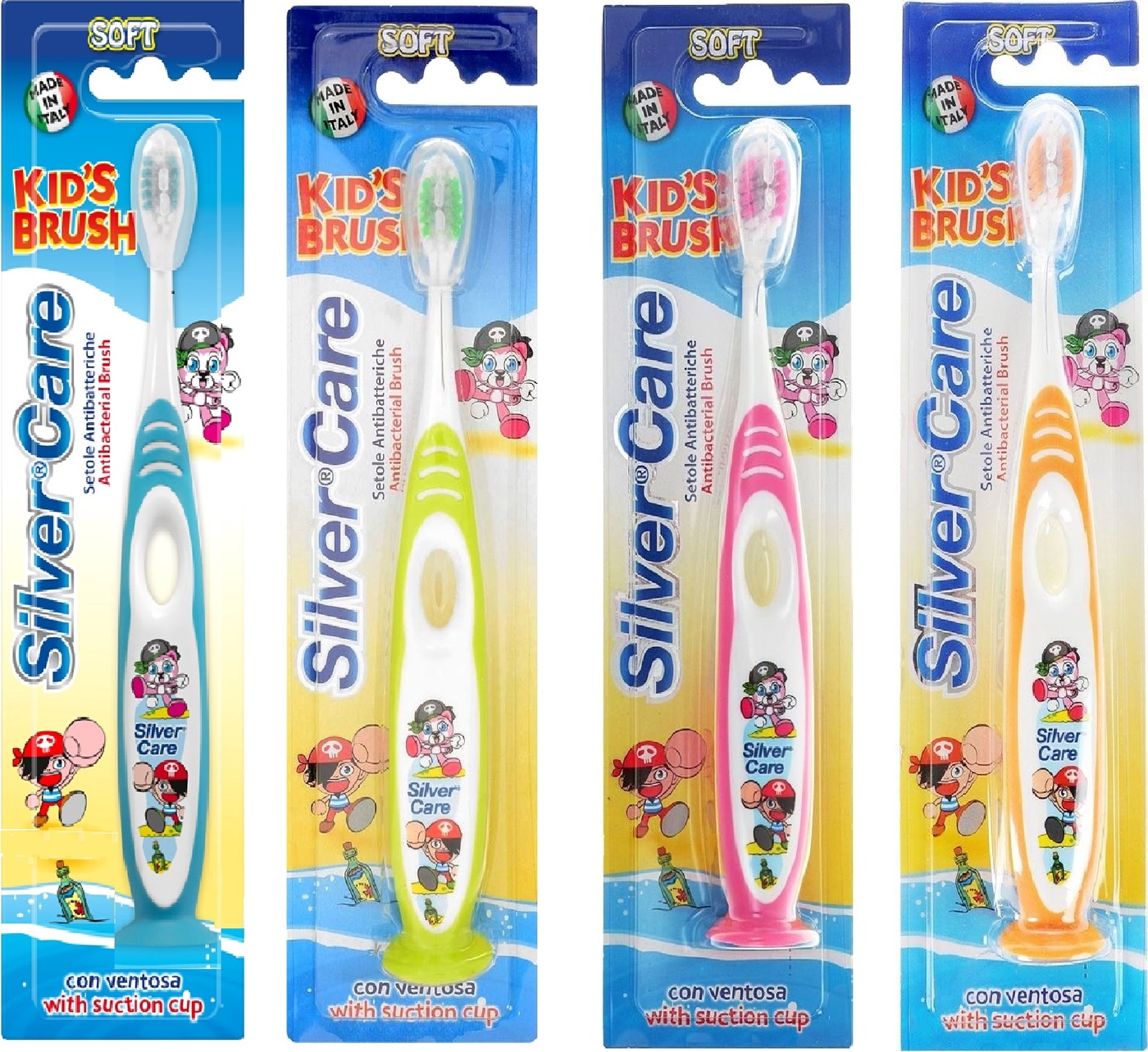 фото Зубная щетка Silver Care "Kids Brush" на подставке, мягкая, от 2 до 6 лет, в ассортименте