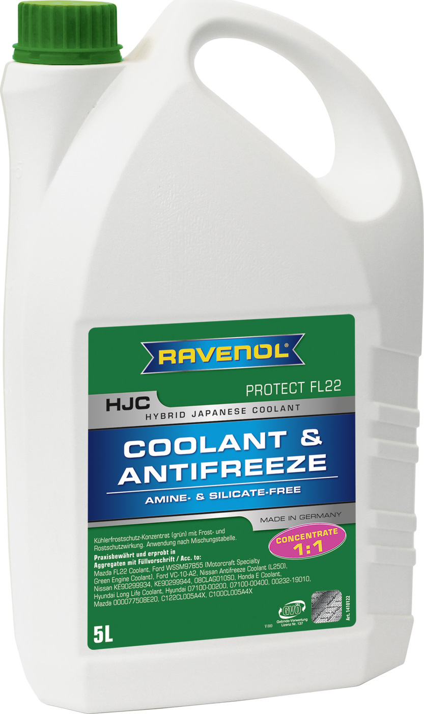 фото Антифриз концентрат зеленый RAVENOL HJC Hybrid Japanese Coolant Concentrate (5л)