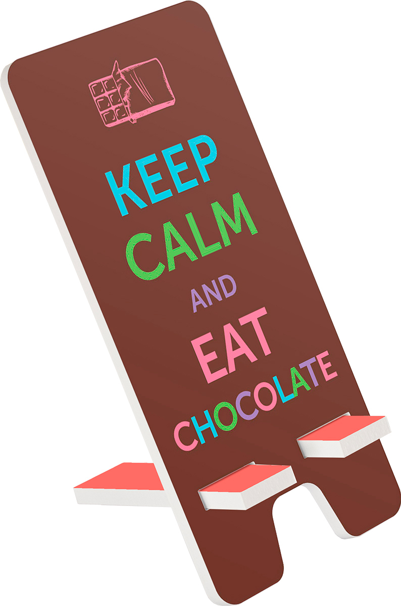 фото Подставка для телефона 9x19 см "Eat chocolate" МДФ, коричевый Дубравия SVD-101-038