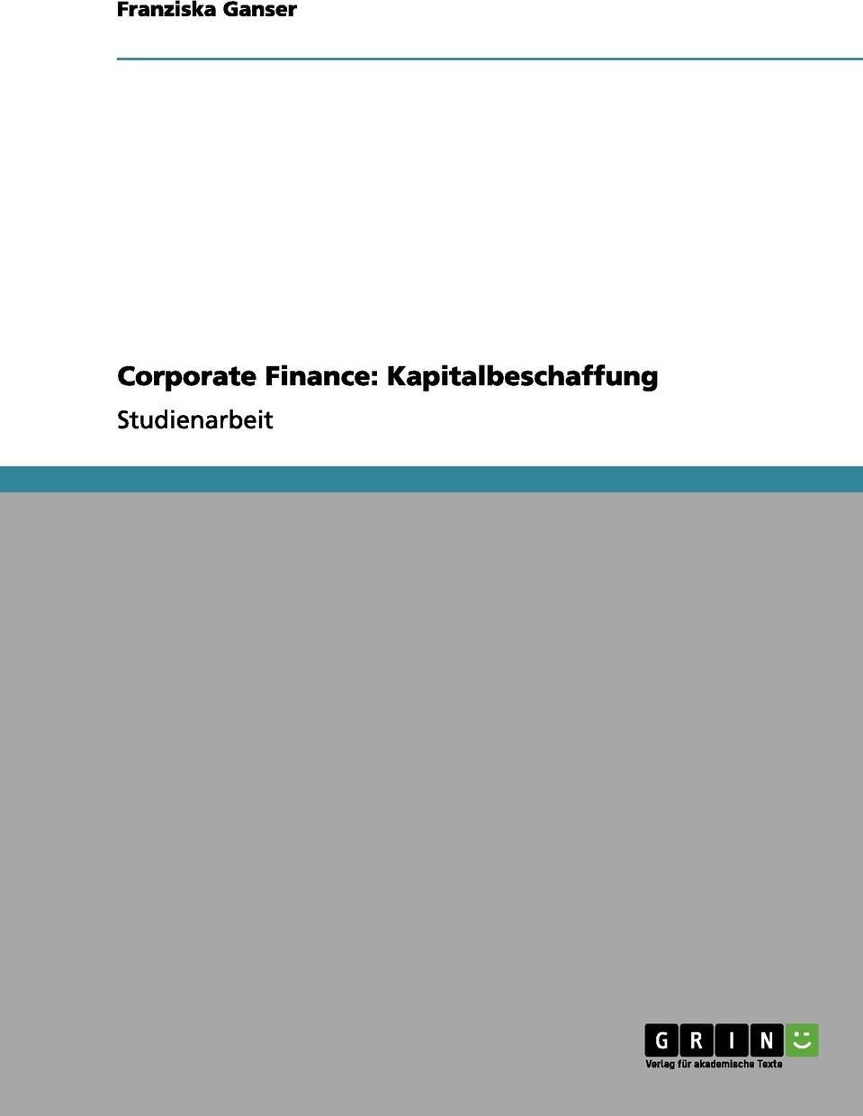 фото Corporate Finance. Kapitalbeschaffung