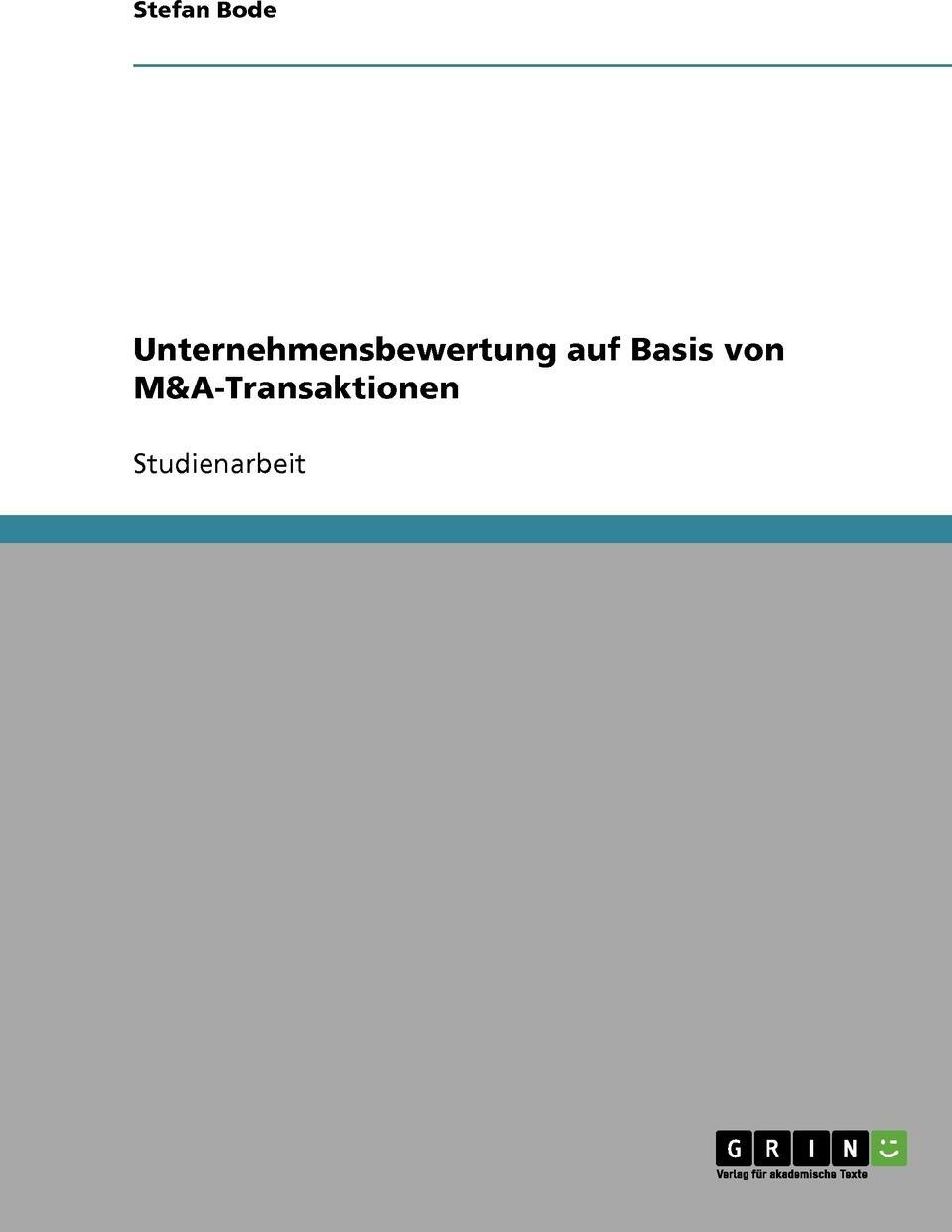 фото Unternehmensbewertung auf Basis von M&A-Transaktionen