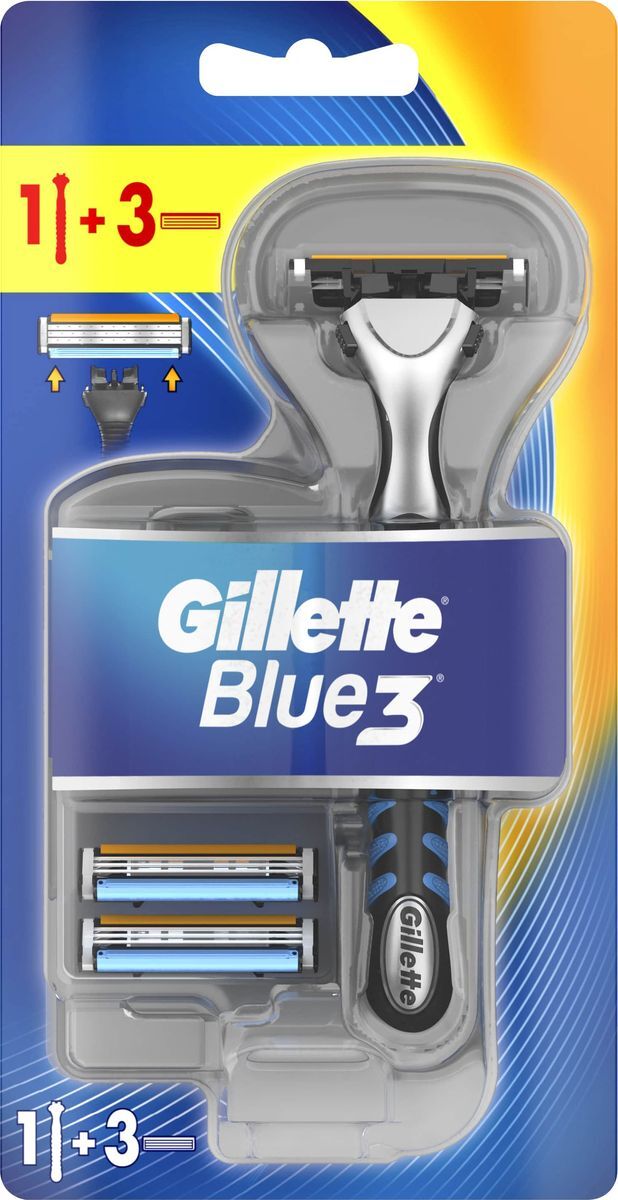 Бритвенный станок Gillette Blue 3 со смен.кассетами (7702018464104)