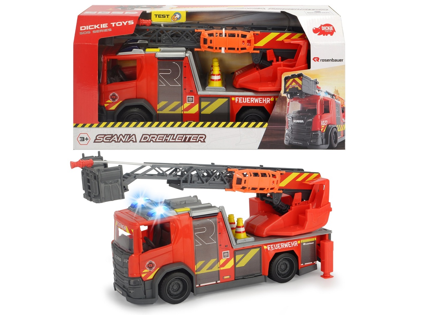 Пожарная машина Scania, 35 см свет звук Dickie Toys 3716017 - купить с  доставкой по выгодным ценам в интернет-магазине OZON (344051880)