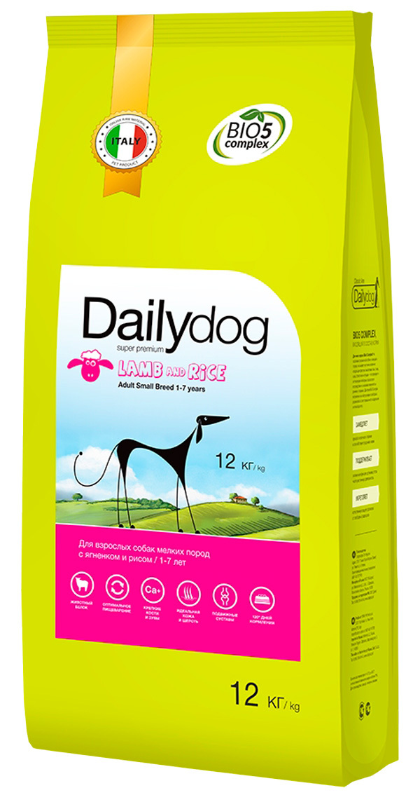 Dailydog casual premium корм для взрослых собак мелких пород с ягненком ...
