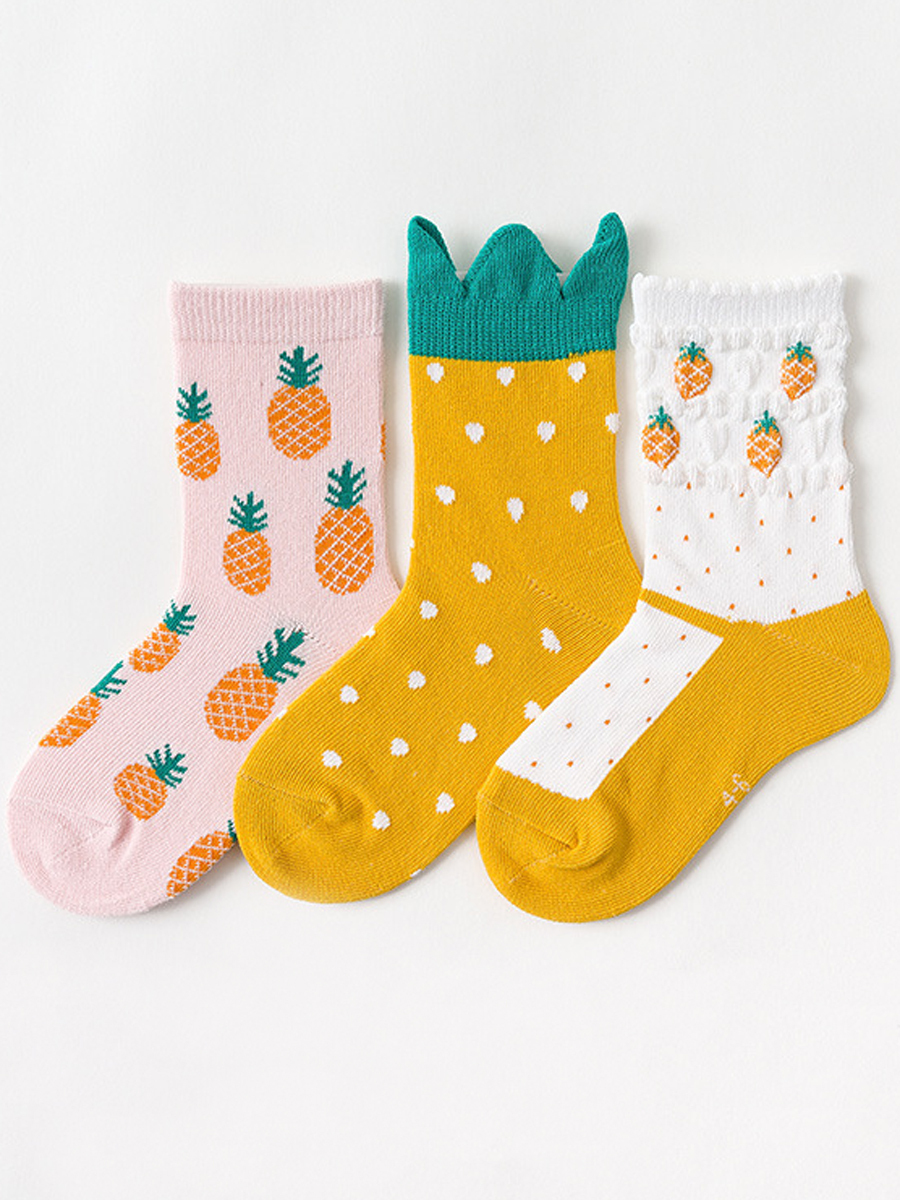 Носочки ребенку 6 лет. Набор детских носков «ананасы» в мягкой упаковке, 3 пары. Носки детские с210.01.14 17836. Носки Caramella 14. Красивые носки.
