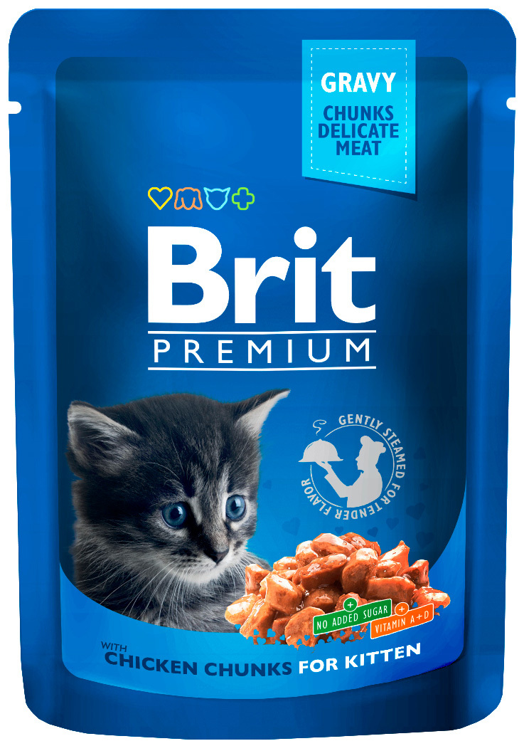 Характеристики Консервы BRIT PREMIUM CAT CHICKEN CHUNKS FOR KITTEN для ...