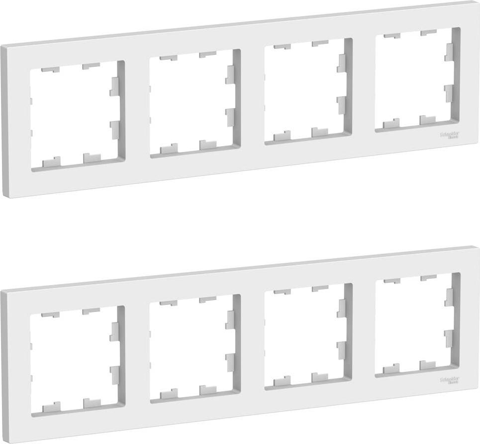 Рамка Schneider Electric AtlasDesign четырехместная универсальная белая (комплект из 2 шт.)