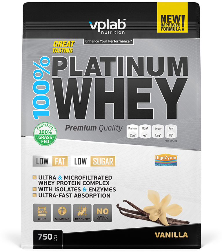 Протеин Vplab "100% Platinum Whey", ваниль, 750 г — купить в интернет ...