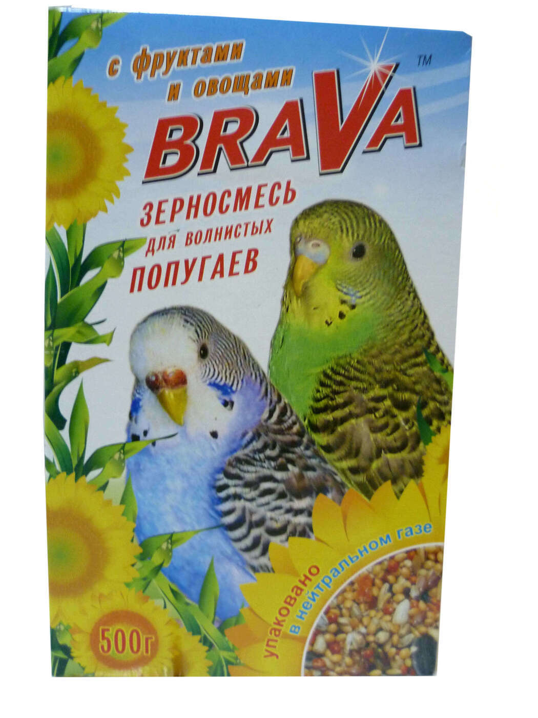 Корм для волнистых попугаев Brava Зерносмесь с овощами и фруктами, 500 ...