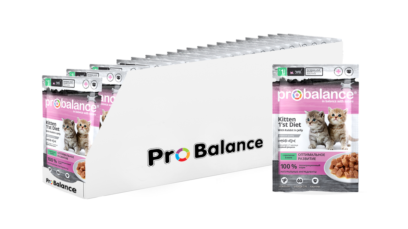 Probalance1stDietПАУЧдлякотятсКроликомвжеле85гх28штуквупаковке