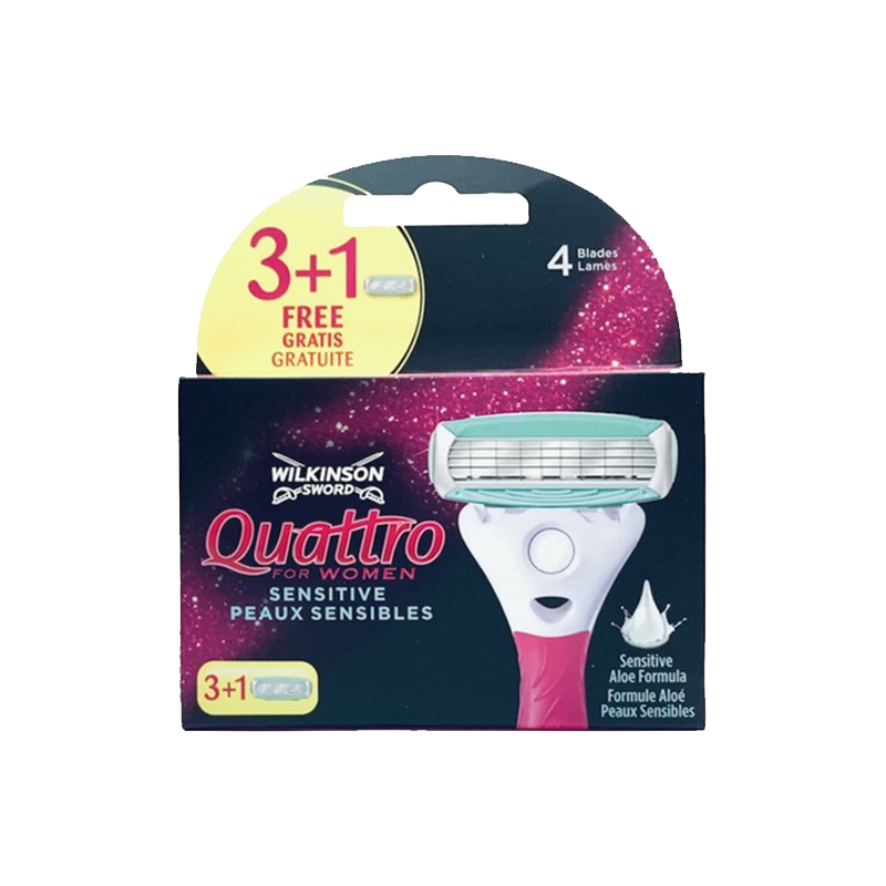 Wilkinson Sword  Schick "Quattro for Women" sensitive (3+1) сменные лезвия 4 шт