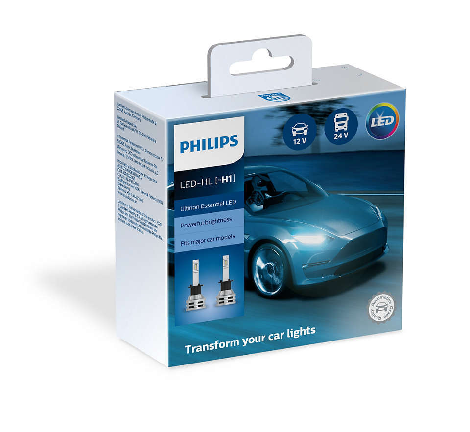 ЛампаавтомобильнаяH1LED6500KUltinonEssentialLED(к.уп.2шт.)(Philips)PHILIPS11258UE2X2