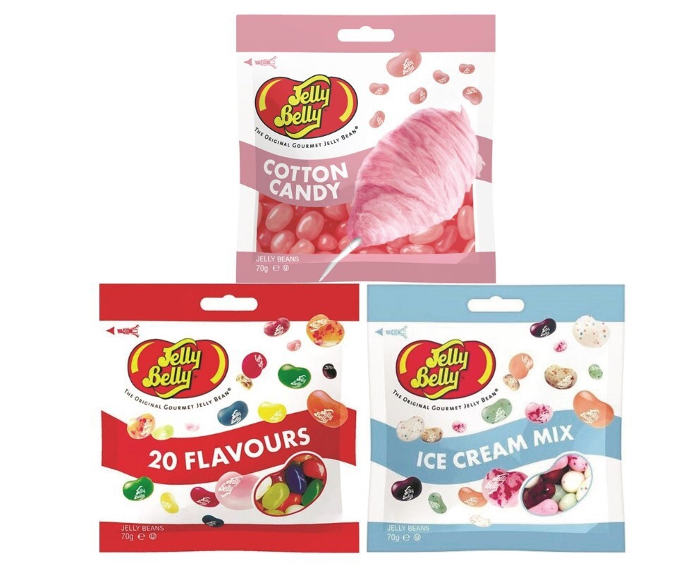 Конфеты Jelly Belly Cotton Candy 70 гр. + 20 вкусов 70 гр. + Ice Cream