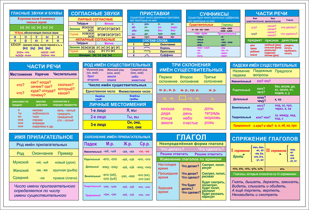 Картинки правила по русскому языку