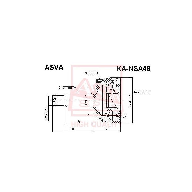 ASVA ШРУС наружный, арт. KANSA48