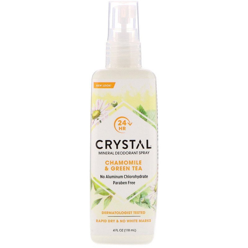 Crystal Body Deodorant, Naturel deodorant Spray Chamomile&Green Tea
