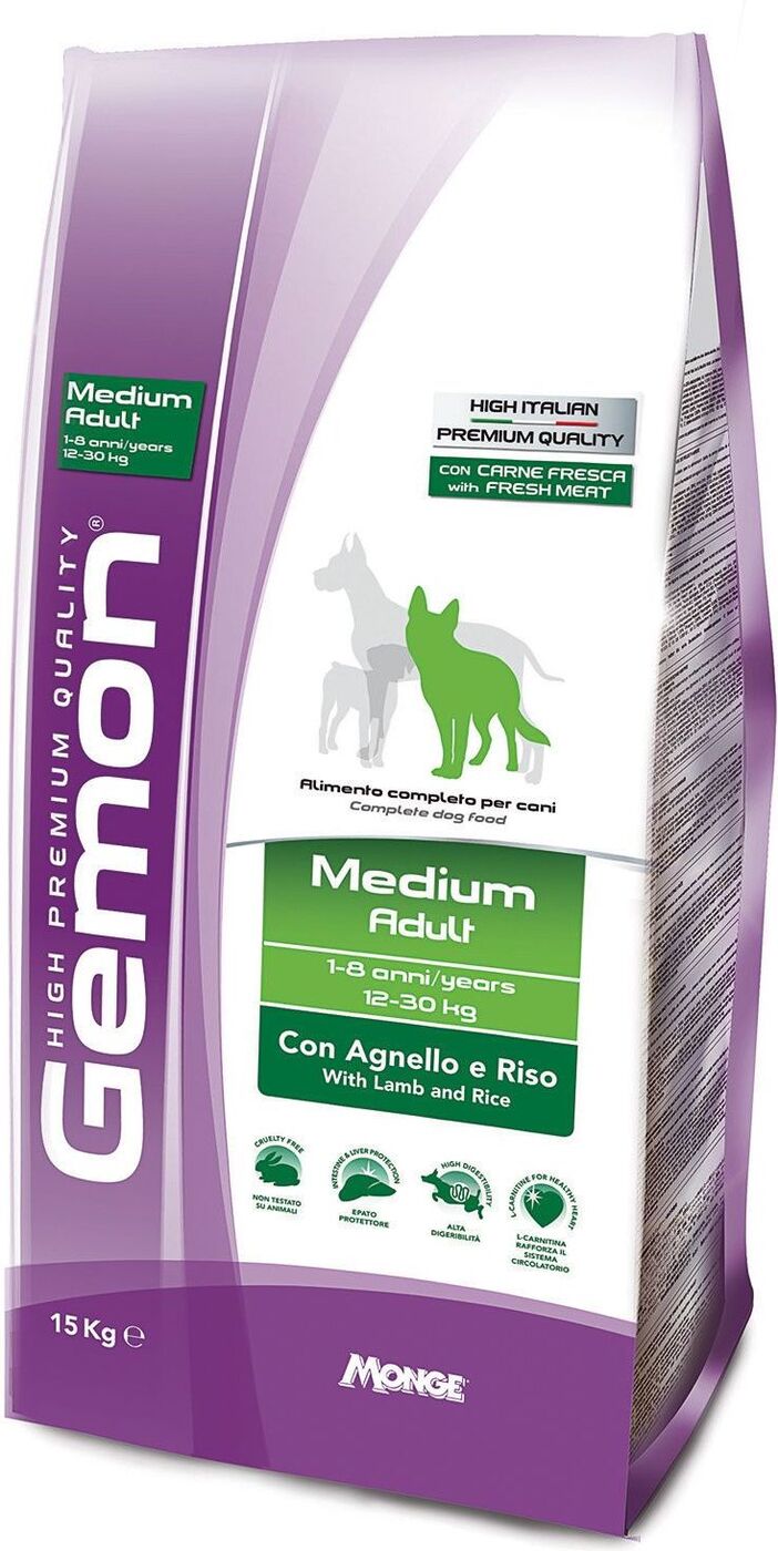 Сухой корм для собак Gemon Dog Medium, ягненок с рисом, 15 кг - купить ...
