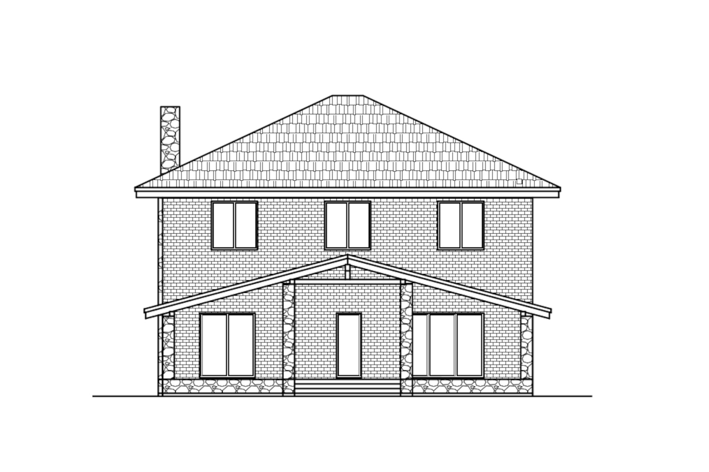 Проект газобетонного дома Catalog-Plans-40-04S (133,2кв. м, 9,9x9,4м, газобетон 