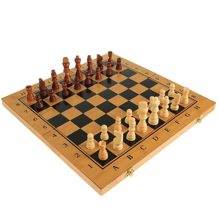 Настольнаяигра3в1"Король":нарды,шахматы,шашки,39х39см/2566621