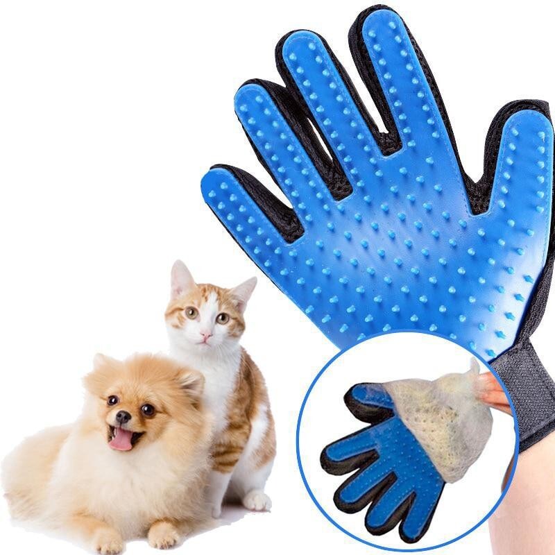 Перчатка для вычесывания шерсти кошек фото