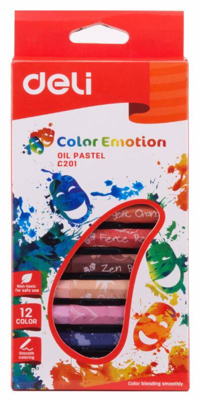 Масляная пастель Deli EC20100 Color Emotion шестигранные 12цв. картон.кор./европод.