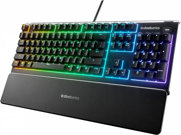 SteelSeries Игровая клавиатура проводная Apex 3, Русская раскладка, черный