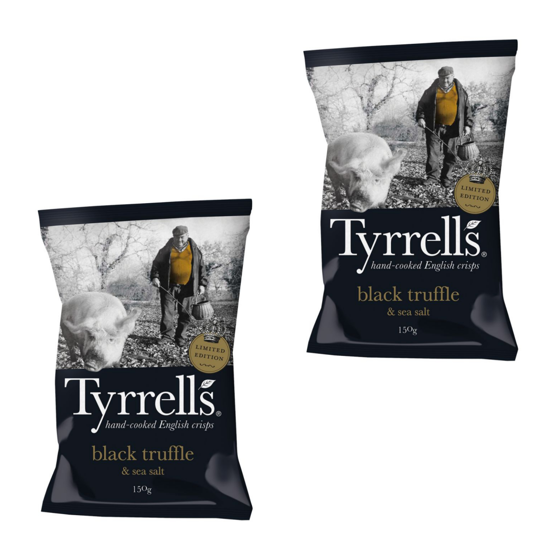Чипсы Tyrrells Black Truffle & Sea Salt, со вкусом черного трюфеля и
