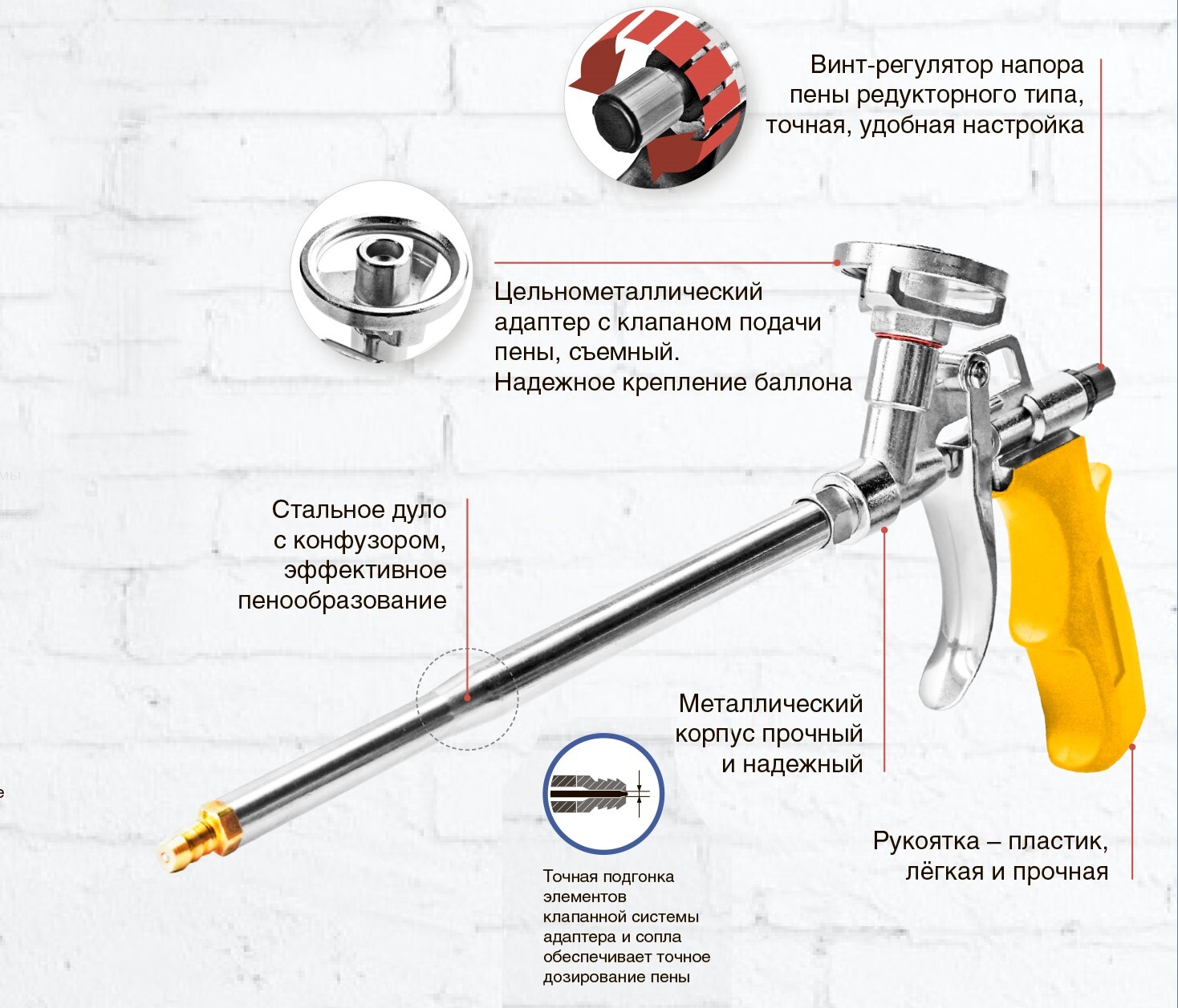 Ремонт пистолета для пены монтажной схема устройство