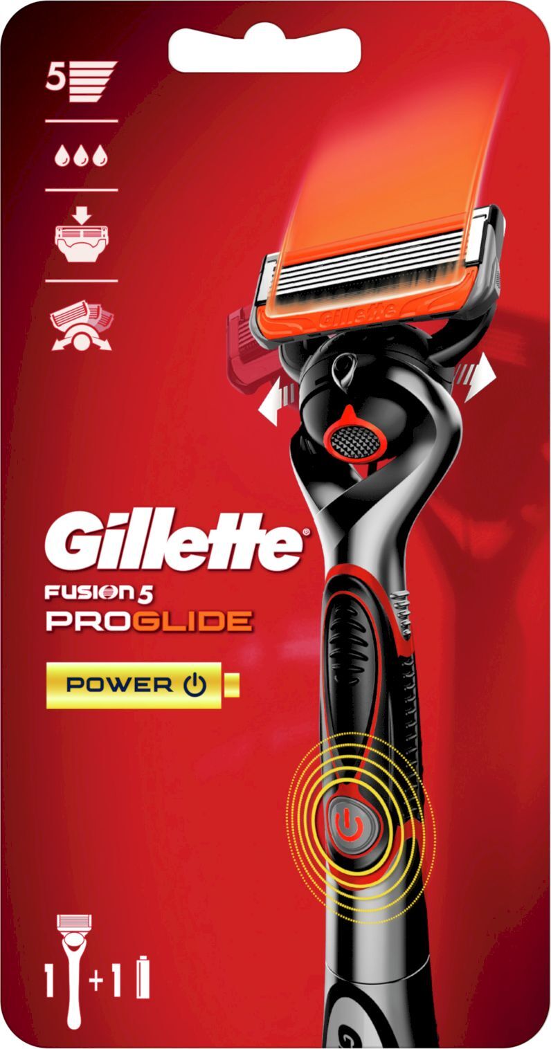 Gillette Fusion5 ProGlide Power мужская бритва, 1 кассета, с 5 лезвиями, с технологией Flexball, с успокаивающими микроимпульсами