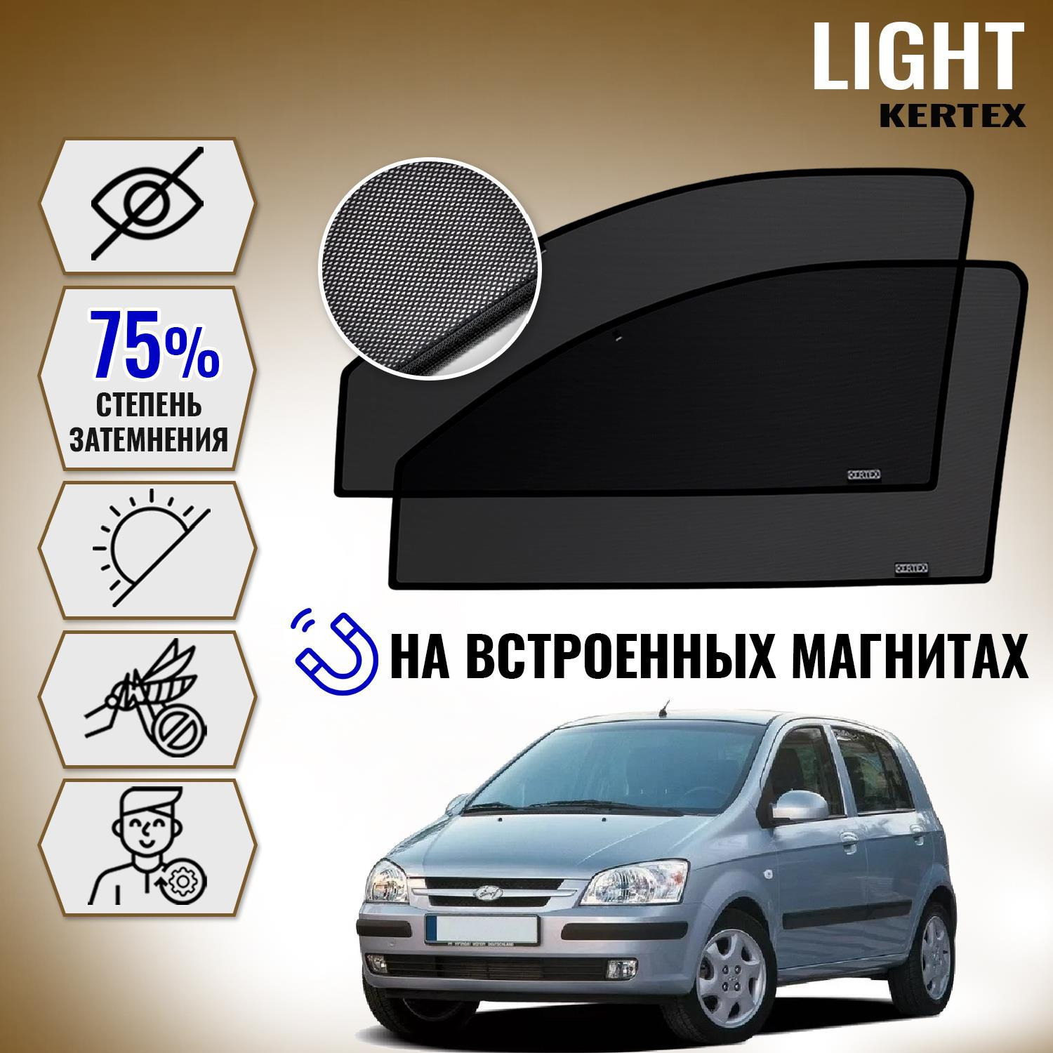 Шторки гетц. Тонировка kertex. хендай гетц тонировка.