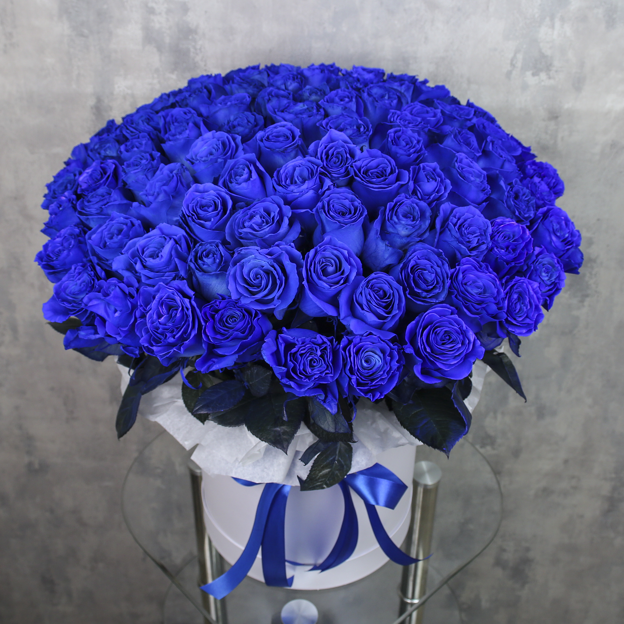 Синие розы 101 штука