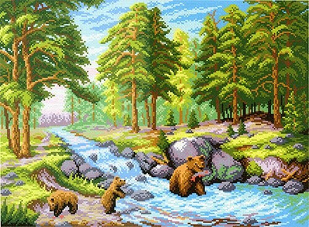 Лесной ручей рисунок