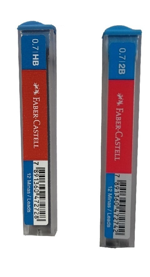 Грифели Faber-Castell Polymer 0,7 мм, твердость HB + 2B, 2 тубы по 12 шт.