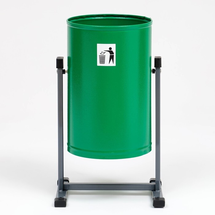 Урна уличная Уралочка Бюджет 21 л, 35 х 55 х 26,5 см, зеленая, бак 0,6 мм