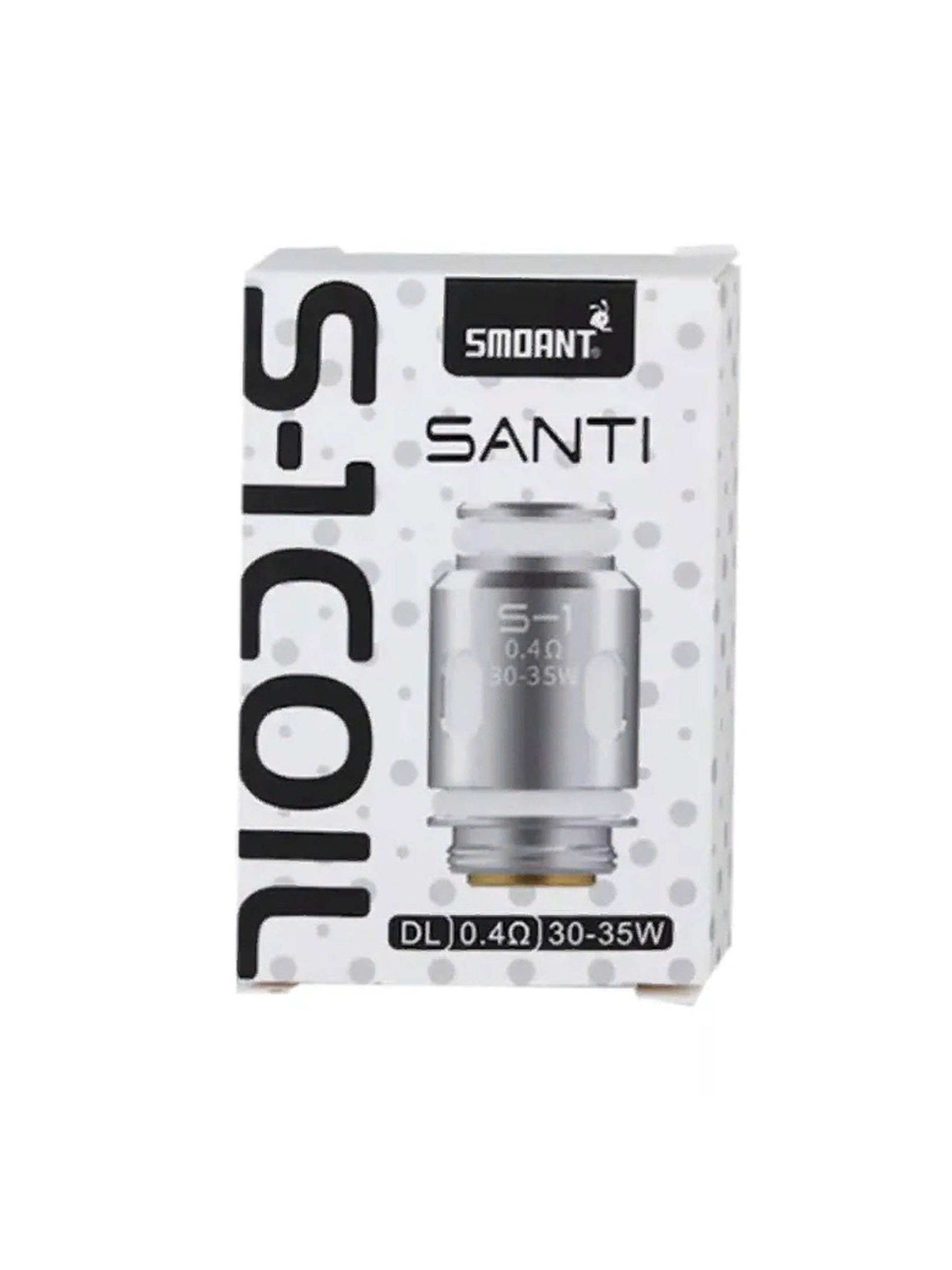 Испаритель 1 ом сколько ватт. Испаритель Santi s-4coil. Испаритель Smoant s-1 Coil (Santi) 0.4 ом. Smoant s1 испаритель. Испаритель Smoant Santi Coil s-1.