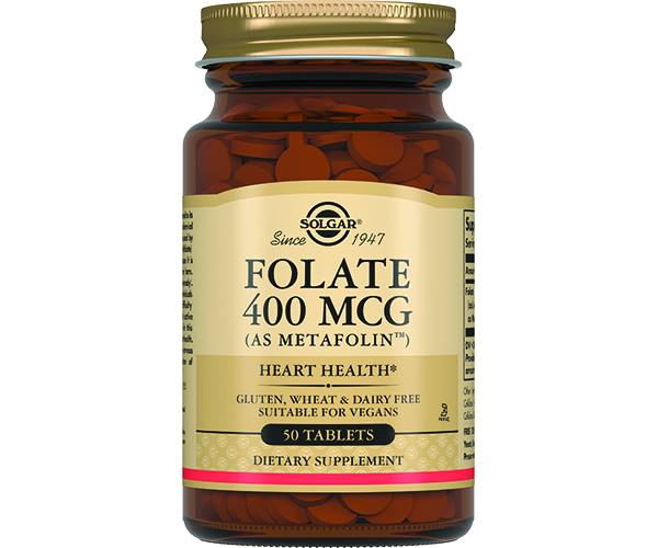 Solgar, "Таблетки "Фолат 400 мкг Метафолин" ("Folate 400 mcg (as Metafoline) Tablets") (таблетки массой 250 мг +10%) 50 шт.