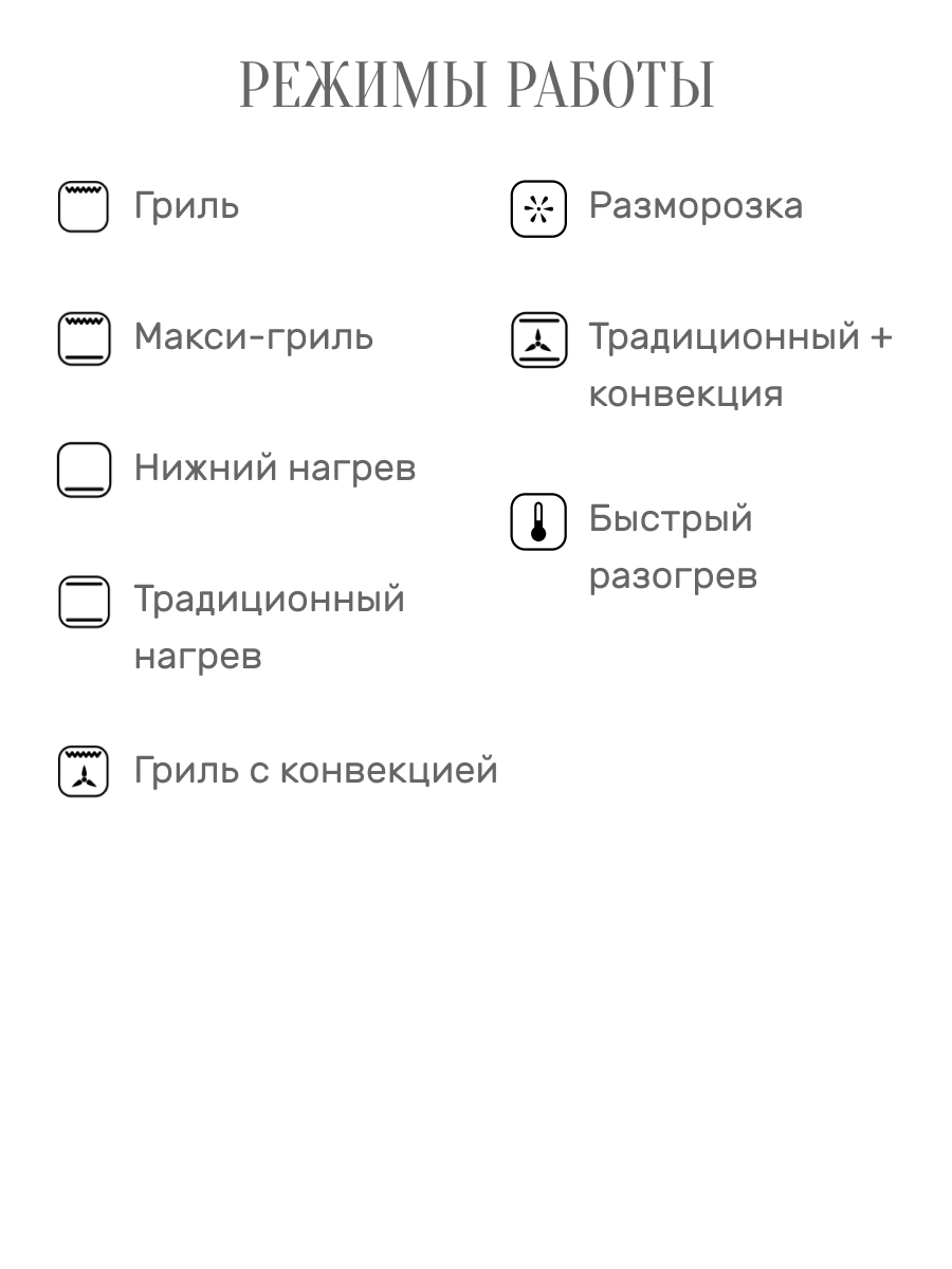Kuppersberg духовой шкаф режимы