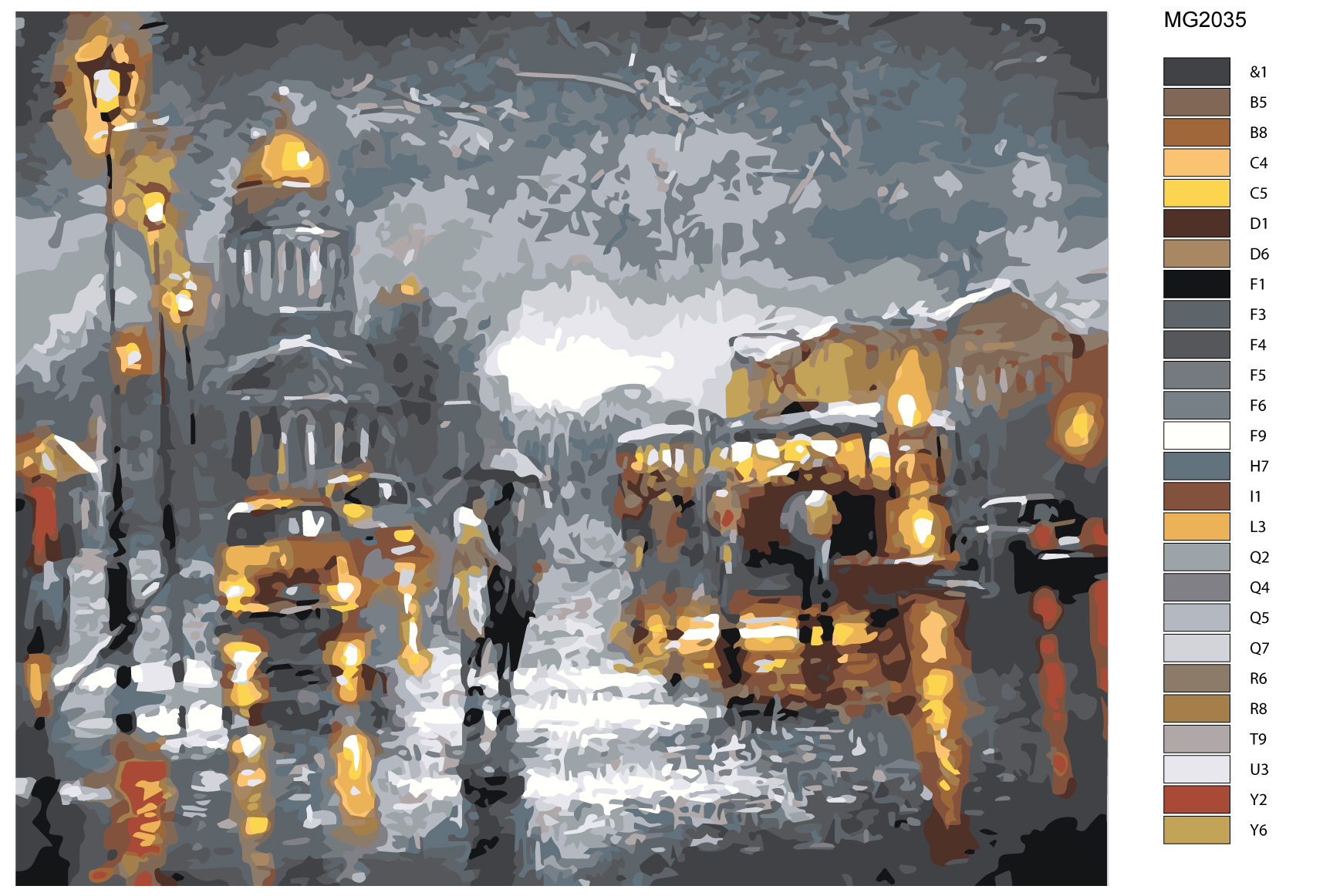 Живопись Питер трамвай дождь