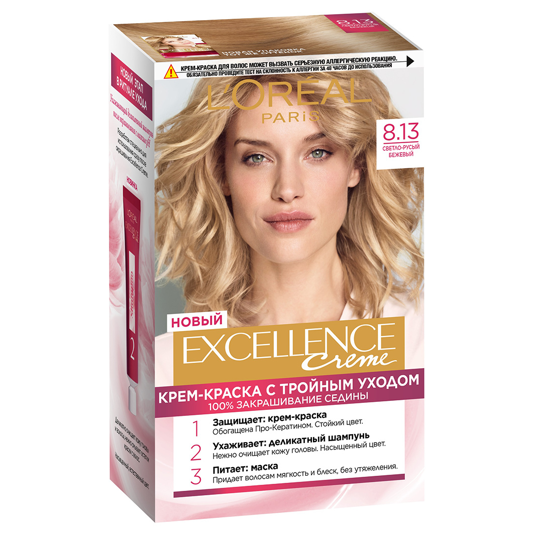 L'Oreal Paris крем краска для волос Excellence Creme, 8.1