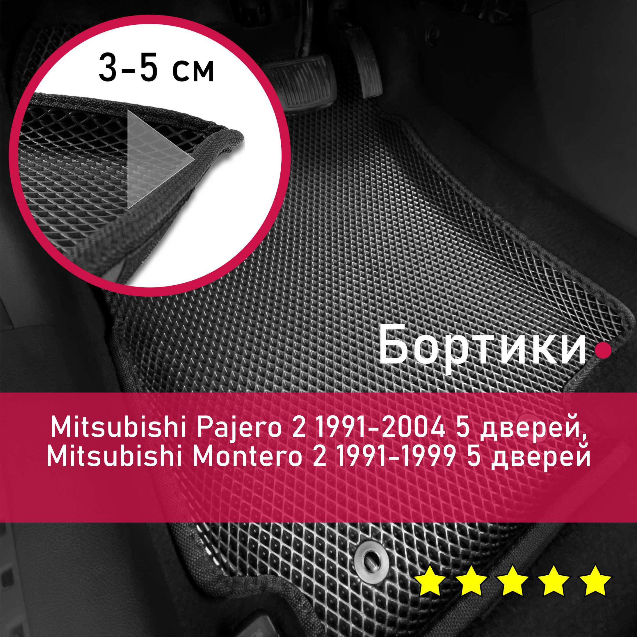 3ДковрикиЕВА(EVA,ЭВА)сбортикаминаMitsubishiPajero/Montero21991-20045дверейМитсубисиМитсубишиПаджеро/МонтероЛевыйрульРомбЧерныйсчернойокантовкой