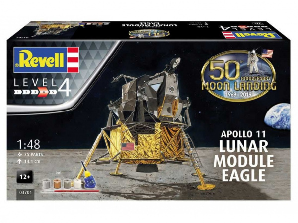 Сборная модель Revell 03701RE Подарочный набор Аполлон11Лунный модуль Орел Масштаб 1/48