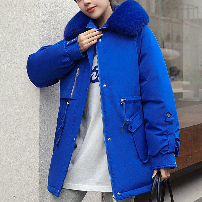 Синяя зимняя парка